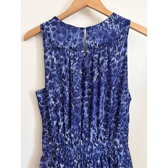 Ramy Brook Kelsie blue leopard midi dress size large - Picture 6 of 8
